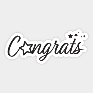 Congrats - Typography Congratulation greeting with stars Sticker